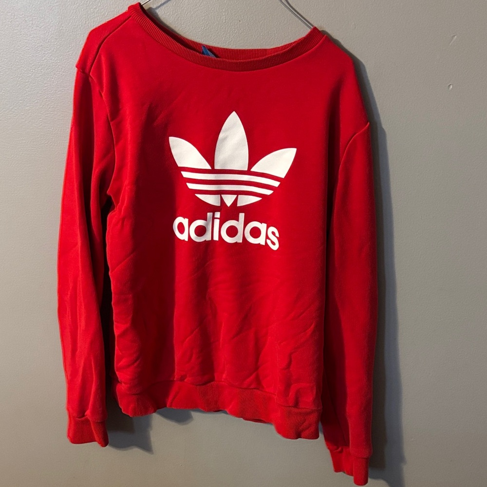 Adidas Women's Bold Red Crew Neck Sweater